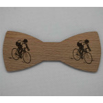 Bow tie in wood, bicycle pattern