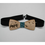 Bow tie in wood, snowflake pattern