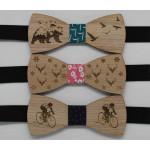 Bow tie in wood, snowflake pattern