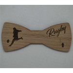 Nœud papillon en bois motif rugby