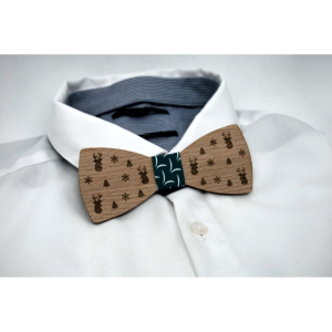 Why is the wooden bow tie the perfect accessory for the holiday season?